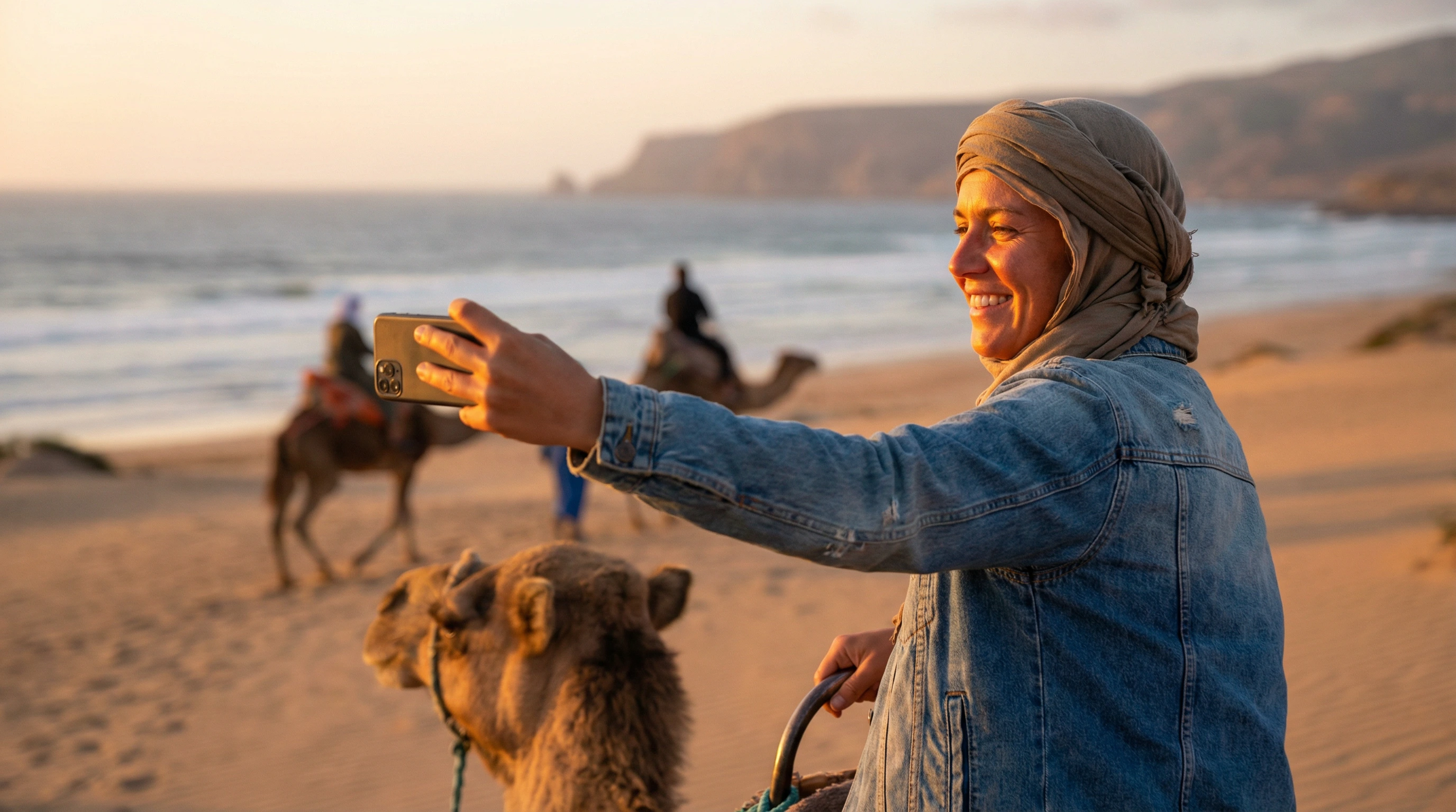 Camel ride experience on Agadir beach